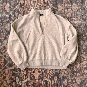 Banana Republic Gray Quarter Zip Sweatshirt - Size Medium
